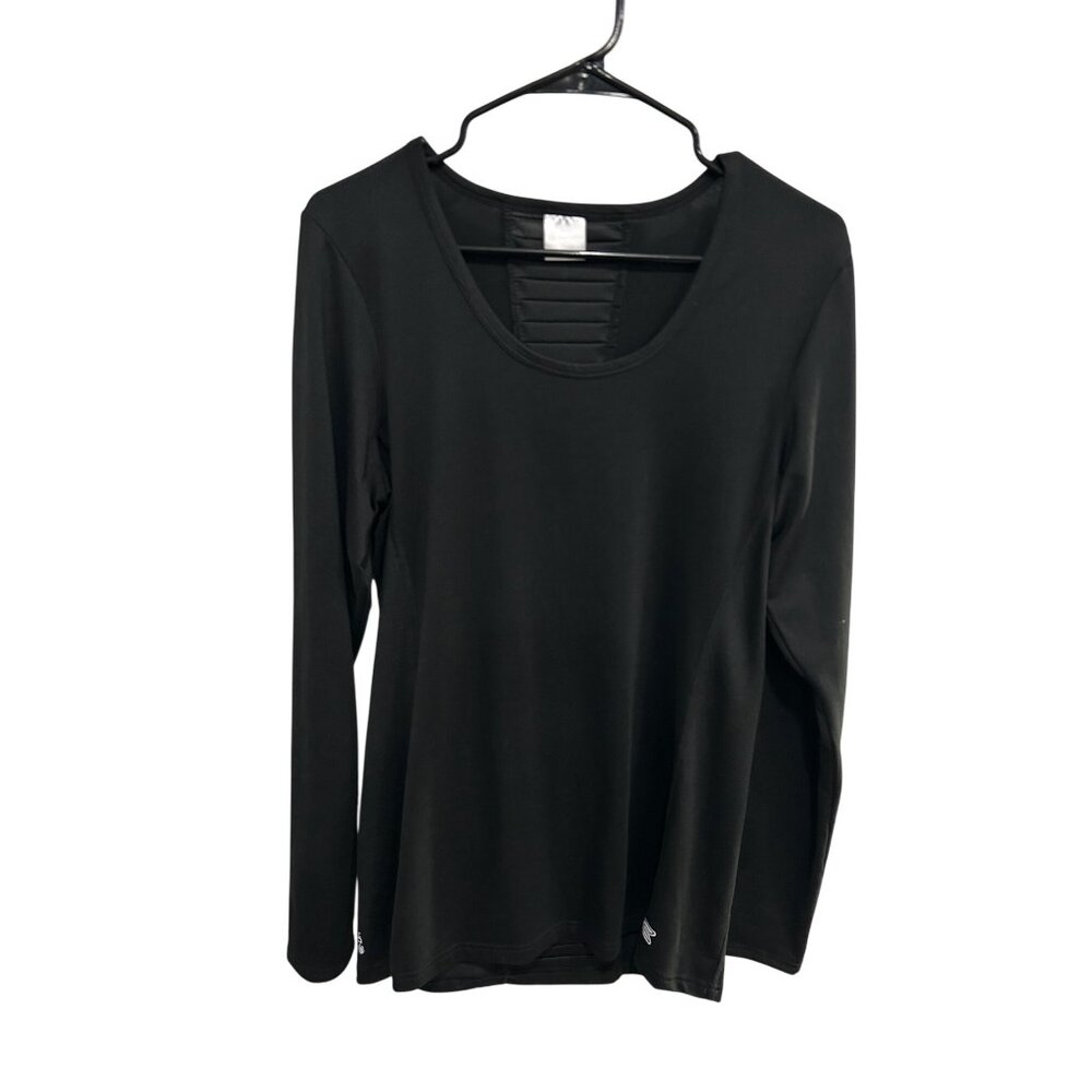 Colosseum Black Long Sleeve Open Back Activewear Top Size XL Sporty Athleisure